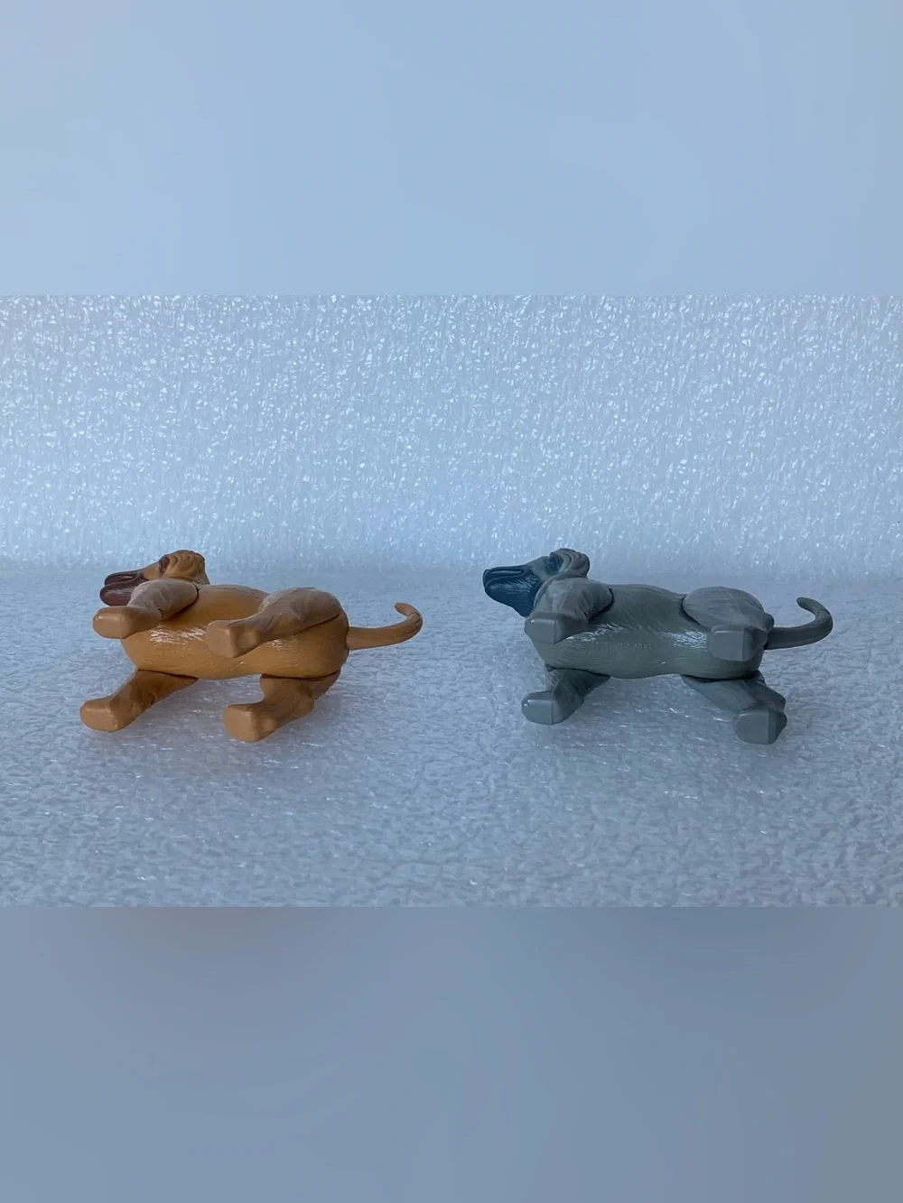 Vintage Barbie Pet Mattel 1981 Afghan Hound Puppies Gray & Brown Dogs